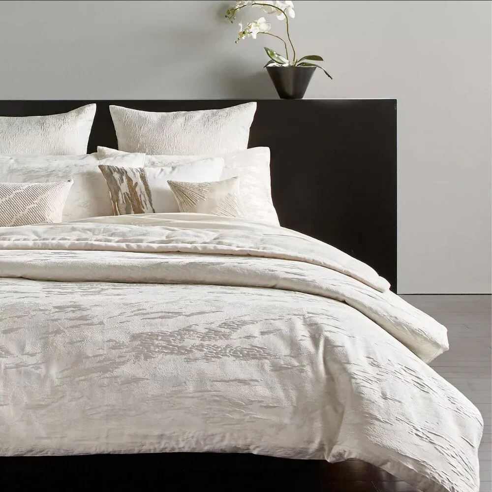 Donna Karan Home Seduction King Duvet Cover Ivory